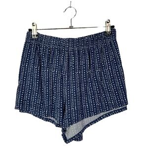 Aerie Navy Blue & White Printed High Rise Soft Shorts M